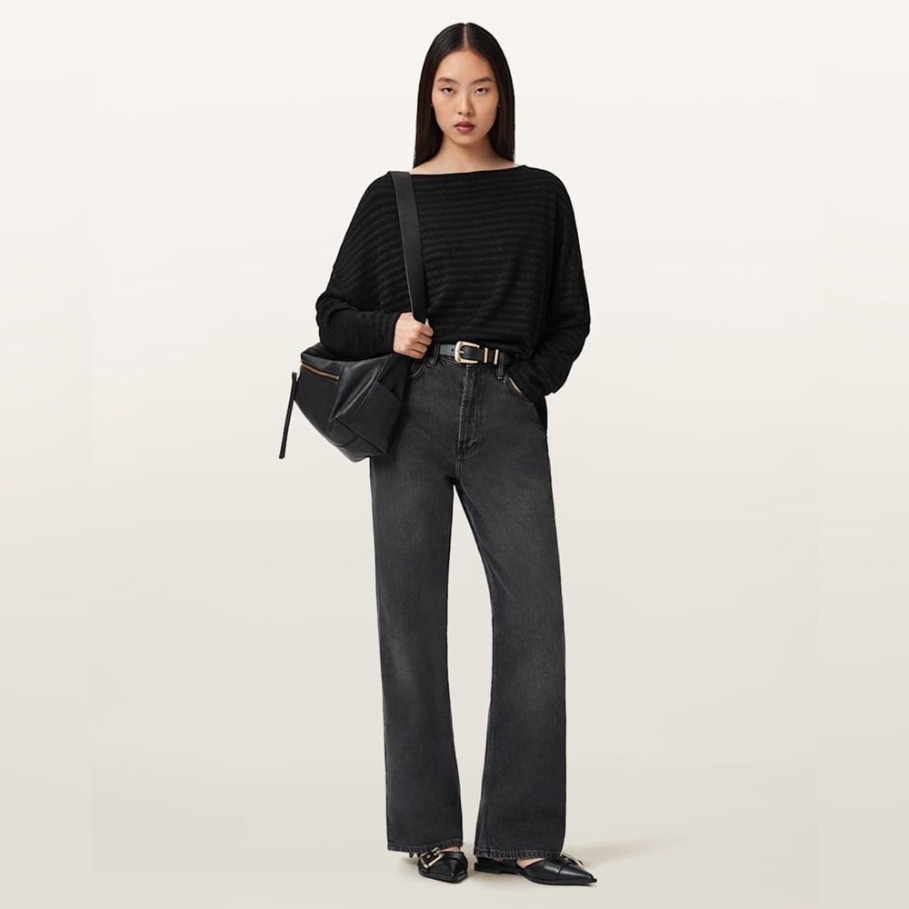 ALLSAINTS RITA STRIPED SHIMMER TOP - Picture 3 of 9